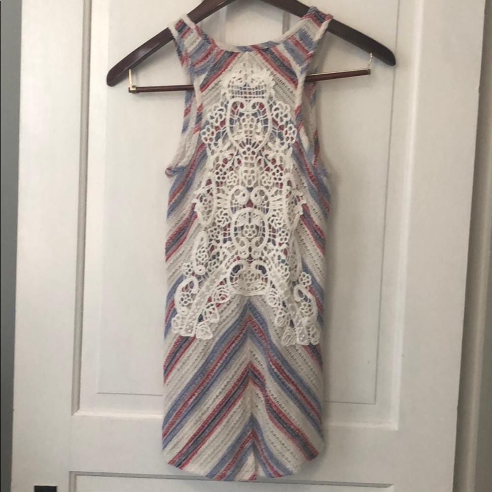 American Rag Crochet Back Tank Top - Picture 2 of 7